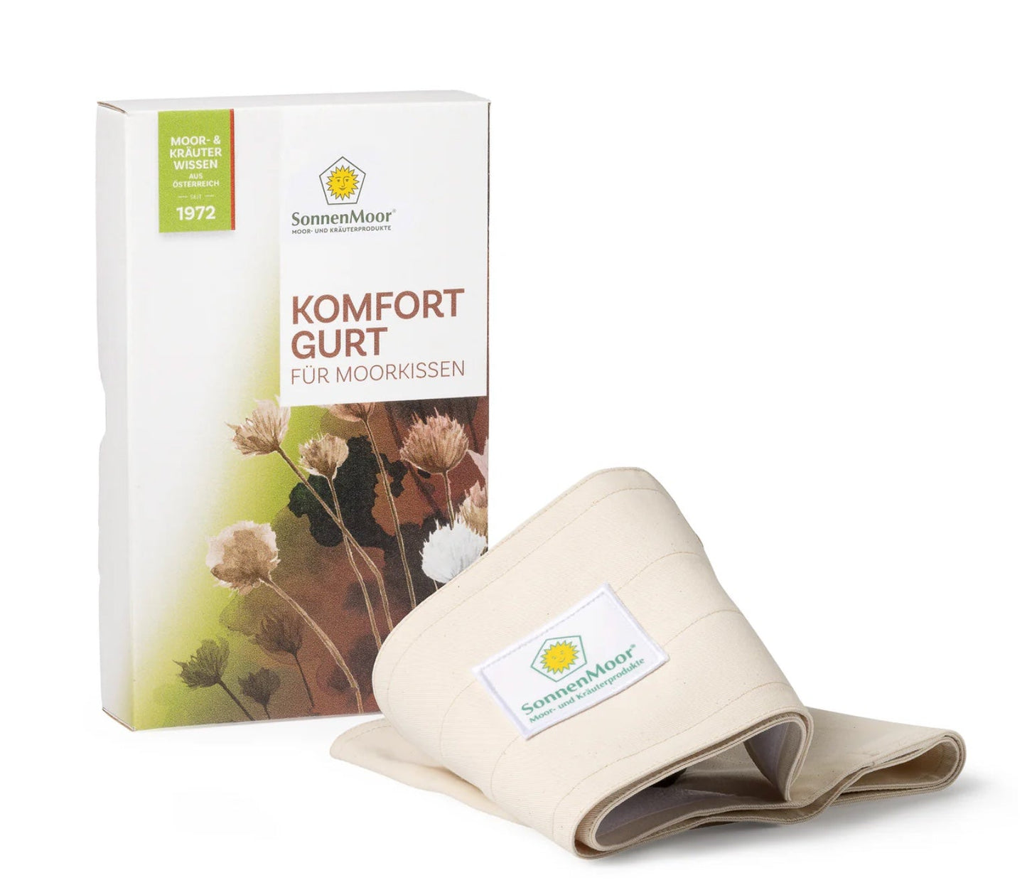 Der Komfortgurt Moorkissen ist die ideale Ergänzung aus naturbelassener Baumwolle, die das Moorkissen sicher und bequem fixiert. Bei 40°C waschbar.