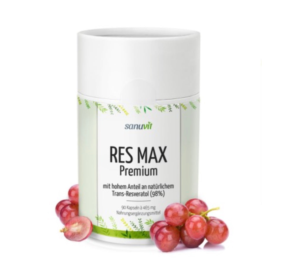 Res Max Premium Trans-Resveratrol, 90 Kapseln, pflanzliches Präparat mit Traubenextrakt, hoher Reinheitsgrad.