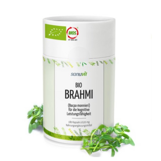 Brahmi Bacopa monnieri BIO 500 mg - 180 Kapseln. Brahmi, auch bekannt als Bacopa monnieri, ist eine Pflanze aus der Familie der Wegerichgewächse. Seit Jahrhunderten wird sie in der ayurvedischen Medizin eingesetzt.