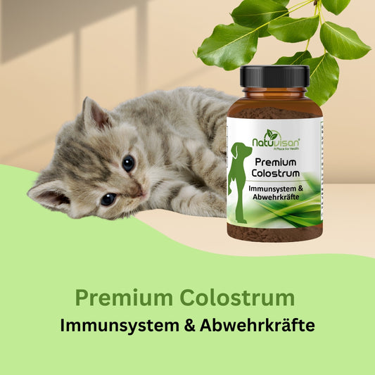 Colostrum Pulver für Hunde und Katzen – reich an Immunglobulinen, unterstützt das Immunsystem, stärkt die Abwehrkräfte und fördert eine gesunde Darmflora.