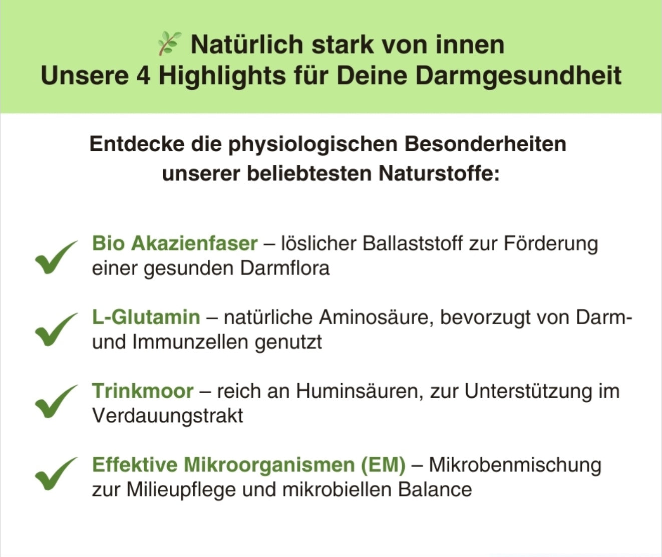 Natürliches Produktpaket von NATUVISAN zur ganzheitlichen Darmgesundheit, attraktiv arrangiert mit botanischen Elementen, ideal zur Förderung des inneren Gleichgewichts und Wohlgefühls.