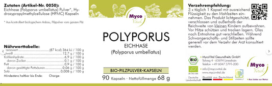 Natuvisan Myco Vital Vitalpilze Polyporus Etikett