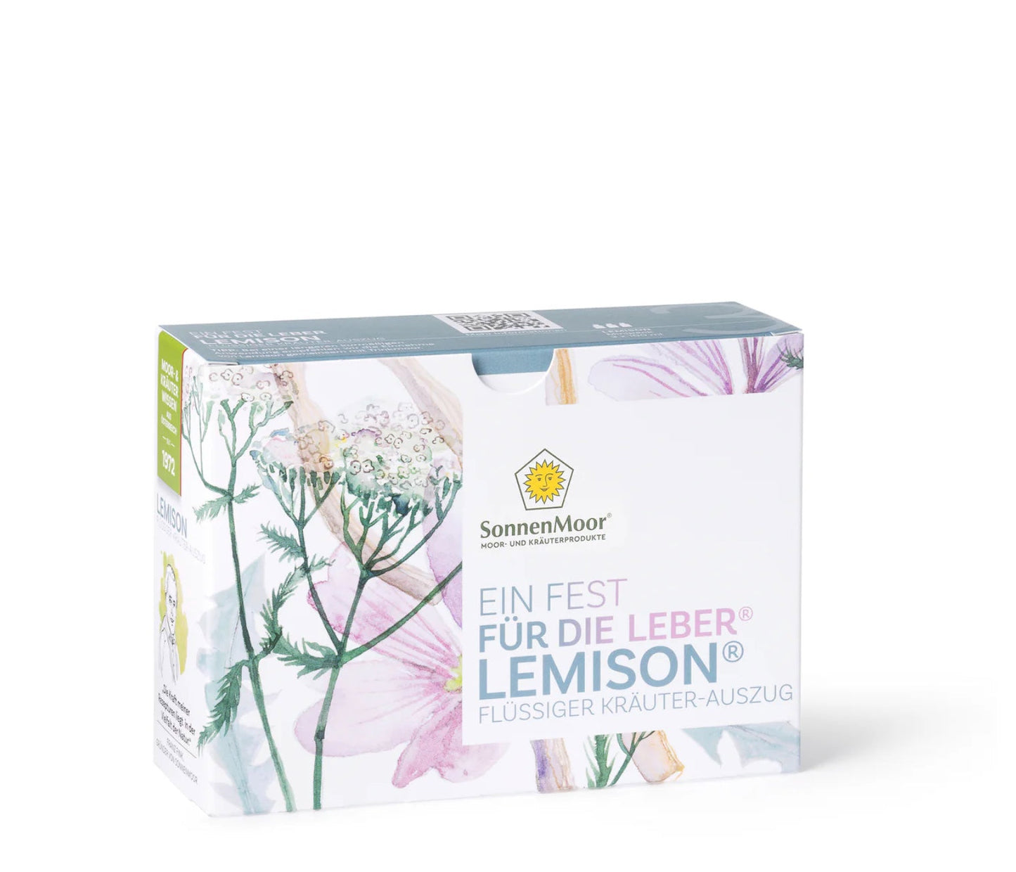 Flasche SonnenMoor Lemison Kräuterauszug – 100 ml in einer praktischen Flasche, die eine Kräutermischung zur Unterstützung des Immunsystems und der natürlichen Entgiftung zeigt.