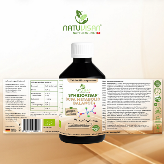 SYMBIOVISAN SCFA Metabolic Balance mit Bio Akazienfaser, grünem Bananenpulver und Apfelpektin
