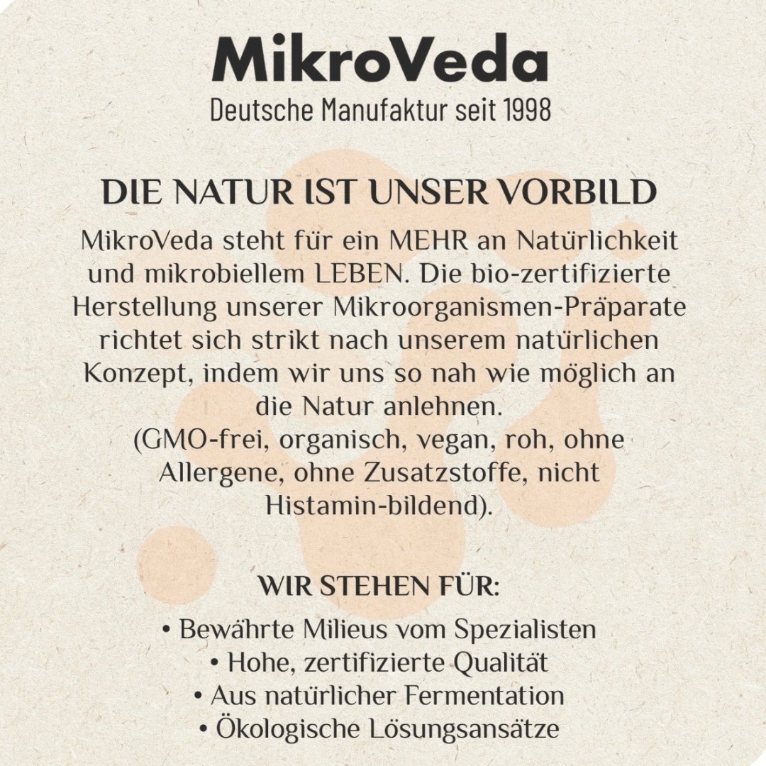 Mikroveda life pets sorgt für die Mikrobiom-Balance Ihres Haustiers. Das fermentierte BIO-Ergänzungsfuttermittel unterstützt bei Futterumstellungen und mehr.