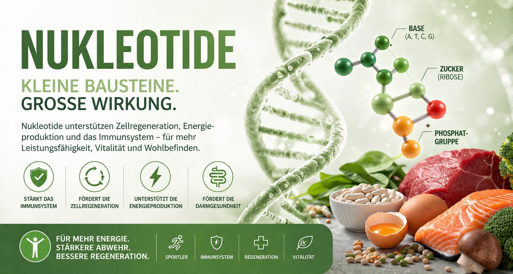 Nukleotide: Wirkung, Funktionen & warum sie für deinen Körper unverzichtbar sind