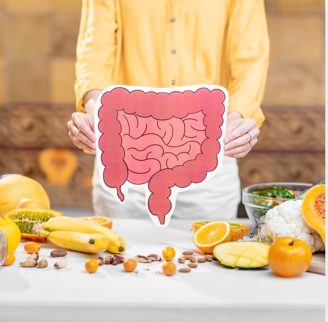 Eine Darstellung von Bifidobakterien, die in einem gesunden Darm leben. Diese nützlichen Mikroben spielen eine wichtige Rolle bei der Unterstützung des Immunsystems, der Verdauung und der Herstellung von kurzkettigen Fettsäuren wie Butyrat.