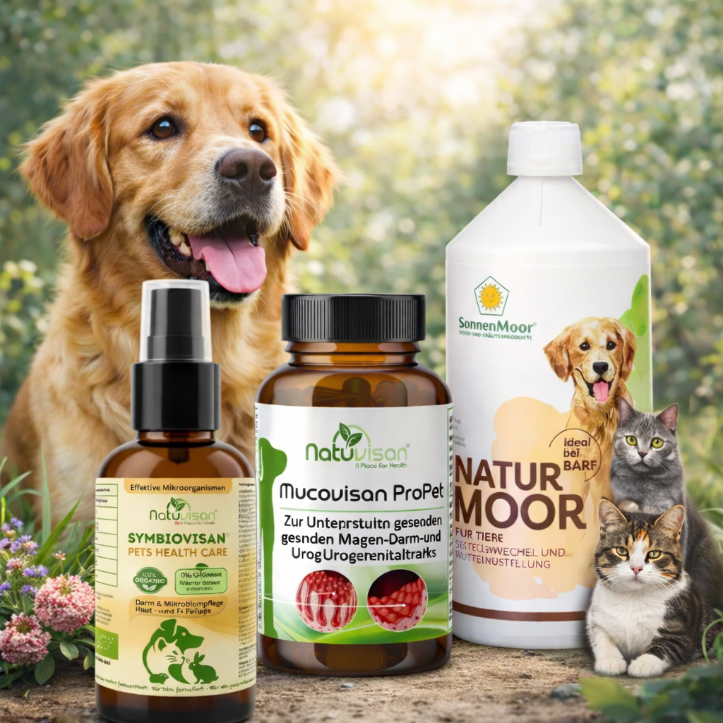 Gesundes Haustier in natürlicher Umgebung als Symbol für ganzheitliche Tiergesundheit