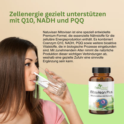 MITOVISAN PLUS - Mikronährstoff-Komplex mit PQQ, NADH+, Q10, B-Komplex - 60 Kapseln