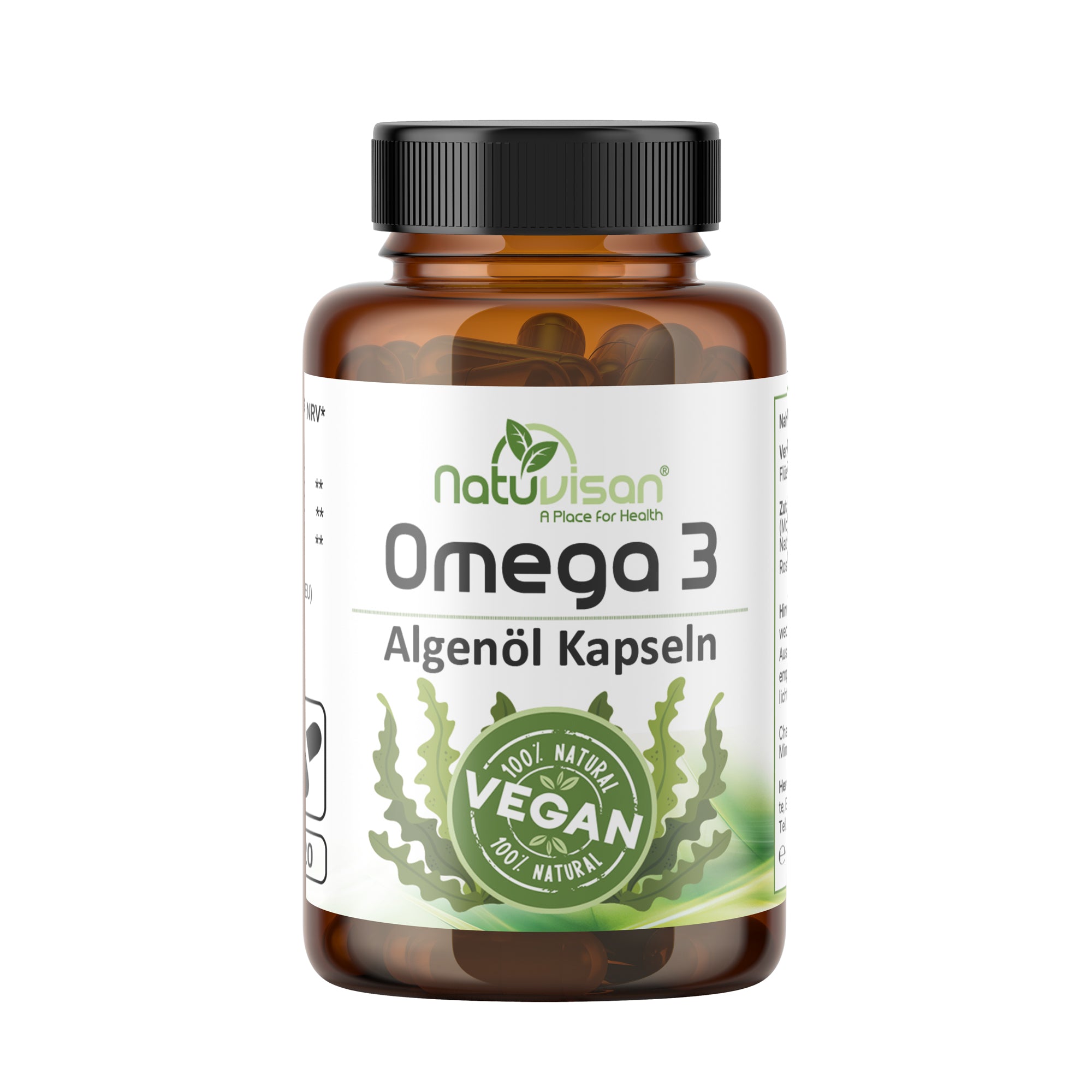 Omega 3 Algenöl 2000 mg mit Vitamin E + Rosmarin - TOTOX= 4 - zertifiziert und reich an DHA/EPA vegan - 120 Kapseln