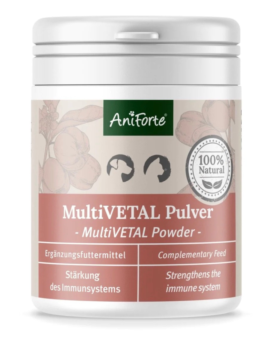 AniForte MultiVetal Pulver Natürliches Vitaminpulver für Hunde & Katzen - 100g NATUVISAN
