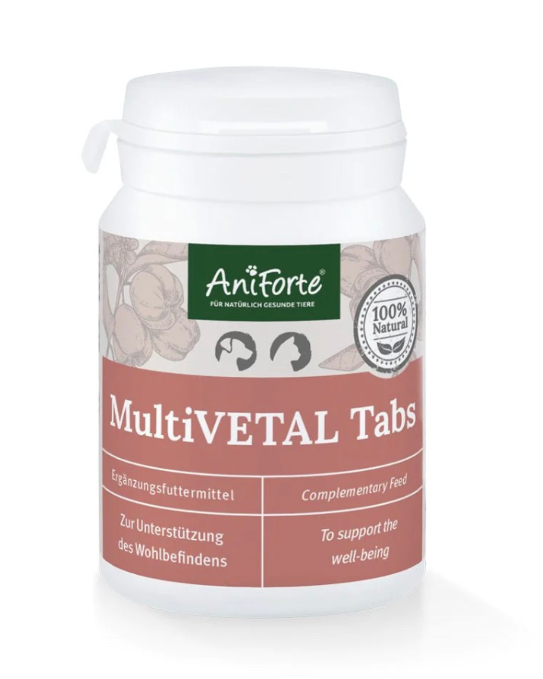AniForte MultiVetal Tabletten Natürliche Vitamintabletten für Hunde & Katzen - 100 Stck