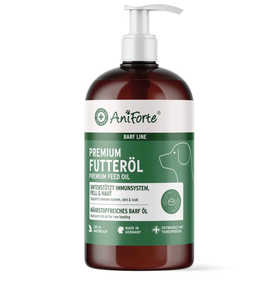AniForte - BARF-Line Premium Omega 3-6 Futteröl - Essentielle FettsäurUnterstützt das Immunsystem
Für vitale Haut &amp; Haare
Unterstützt den Zellstoffwechsel
Ideal zum Barfen
 










Futteröl für Tiere
Barf Öl für Tiere aus hochwe