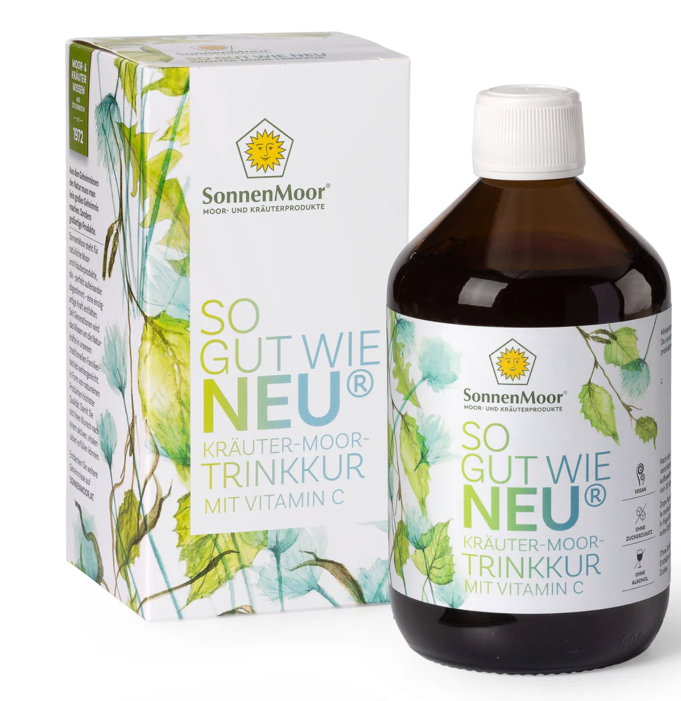Sonnenmoor So gut wie neu - Entdecke die alkoholfreie Bärlauch-Moor-Trinkkur. Mit 15 Kräutern bietet sie eine natürliche Reinigung für den Körper, ideal für eine Entschlackungskur.
