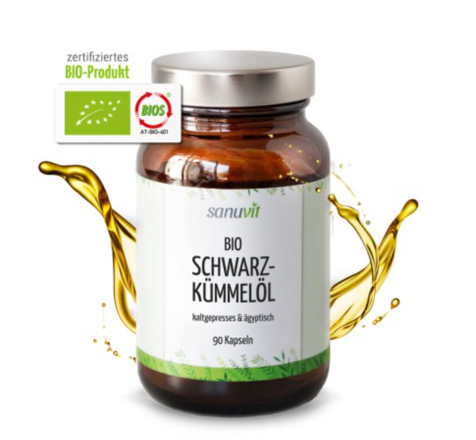 Sanuvit Schwarzkümmelöl BIO 500 mg + Rosmarin - 90 Kapseln