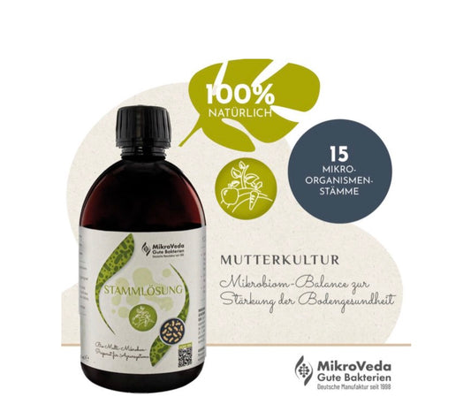 MikroVeda BIO STAMMLÖSUNG 15er Mutterkultur 0,5 Liter R-PET Flasche (100% recycelt)