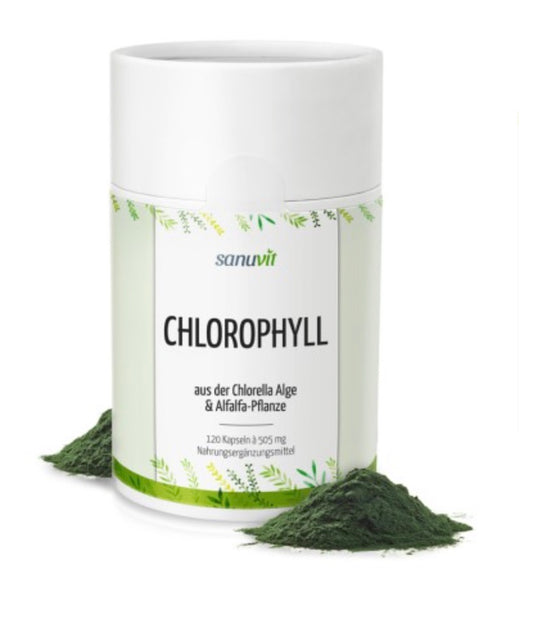 Chlorella 600 mg Chlorophyll Alfalfa 400 mg Komplex - 120 Kapseln Natuvisan
