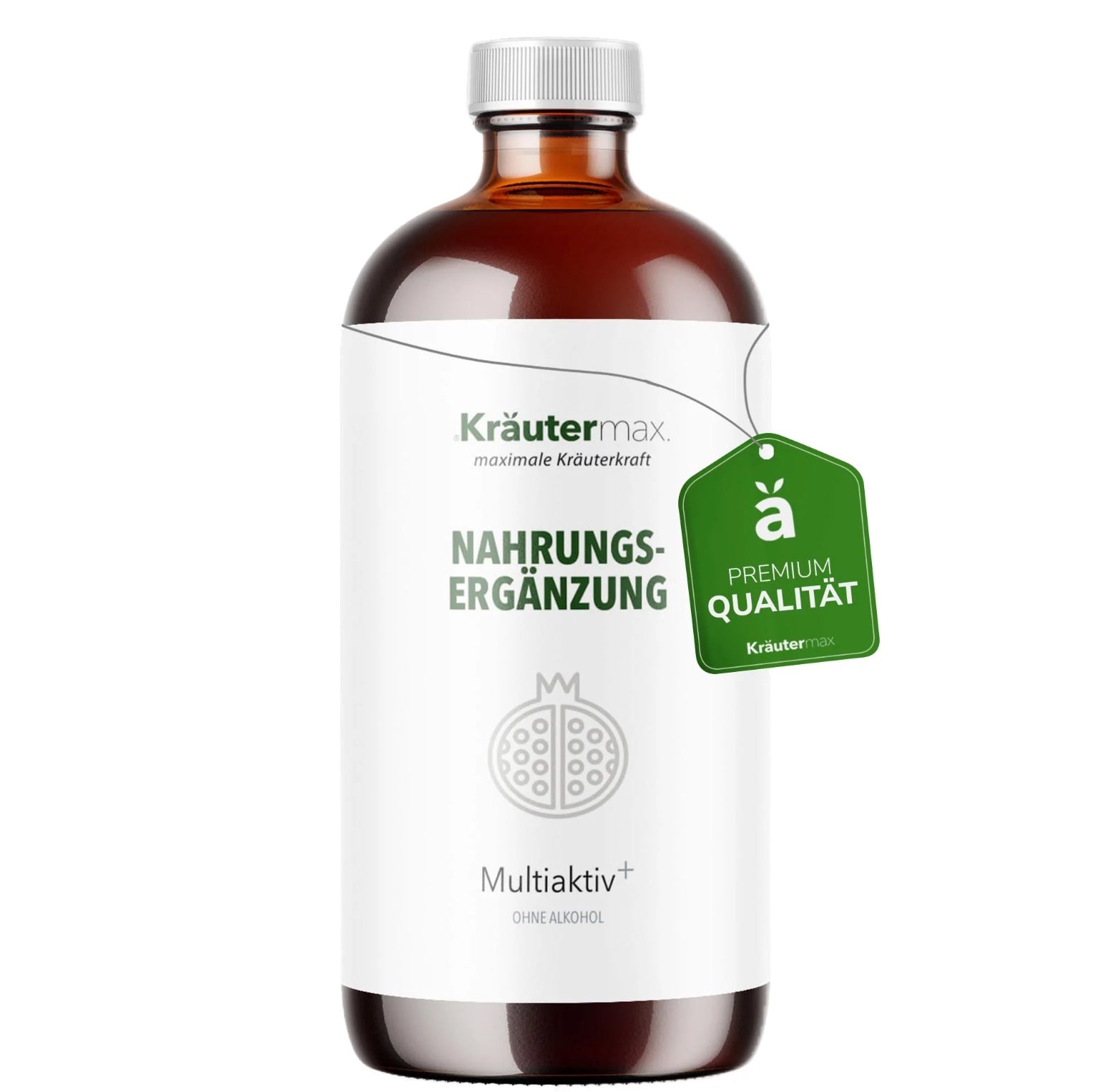 Multiaktiv Frischpflanzen Saft mit Granatapfel, Vitamin B1, C, E unterstützt Herzfunktion, Energiestoffwechsel und reduziert Müdigkeit. Ideal für Vitalität.