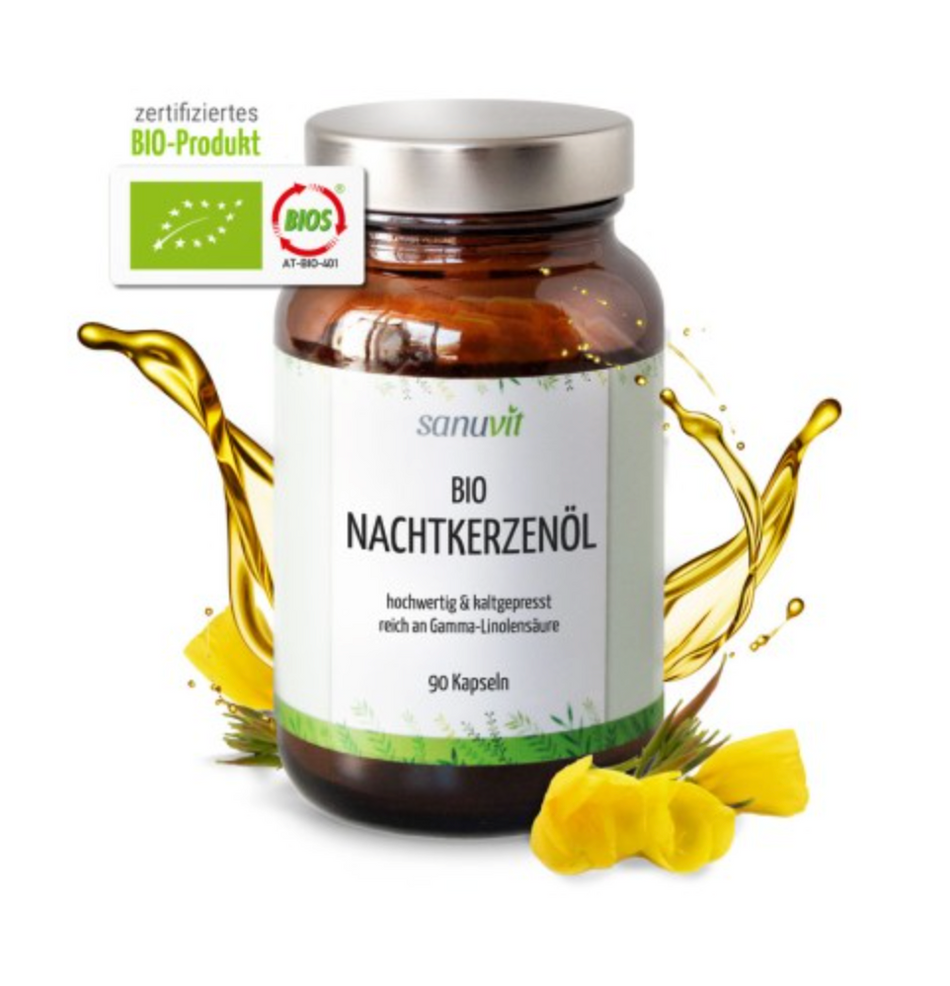 Sanuvit Nachtkerzenöl BIO Gamma-Linolensäure 500 mg - 90 Kapseln