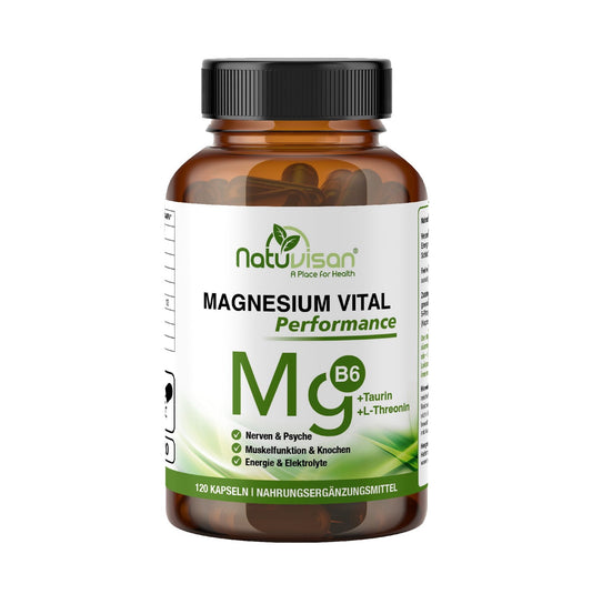 Magnesium Komplex Vital Performance PLUS Taurin, L-Threonin und B6 - 120 Kapseln