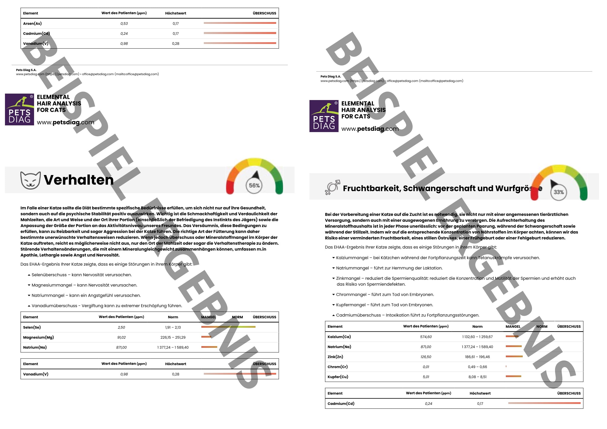 EHAA Premium Gesundheits-Check - Fellmineralanalyse für Deine KatzeDie EHAA informiert über den Zustand, die Krankheiten und die individuellen Ernährungsbedürfnisse der getesteten Katze. Wie ist es möglich?
Basierend auf den nachgew