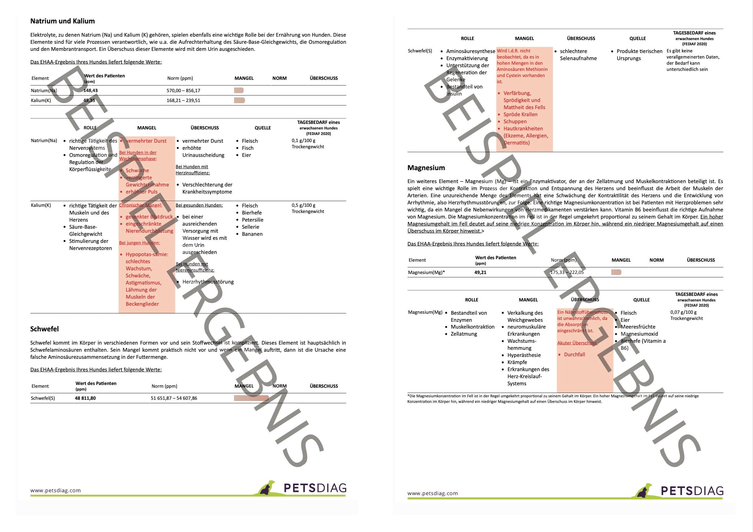 EHAA Premium Gesundheits-Check - Fellmineralanalyse für Deinen HundDie EHAA informiert über den Zustand, die Krankheiten und die individuellen Ernährungsbedürfnisse des getesteten Hundes. Wie ist es möglich?
Basierend auf den nachge