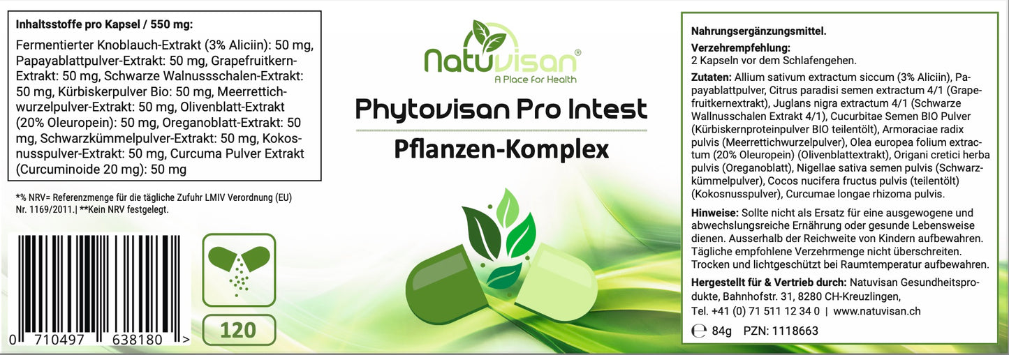 PHYTOVISAN Pro Intest - natürlicher Kräuterkomplex - 120 Kapseln