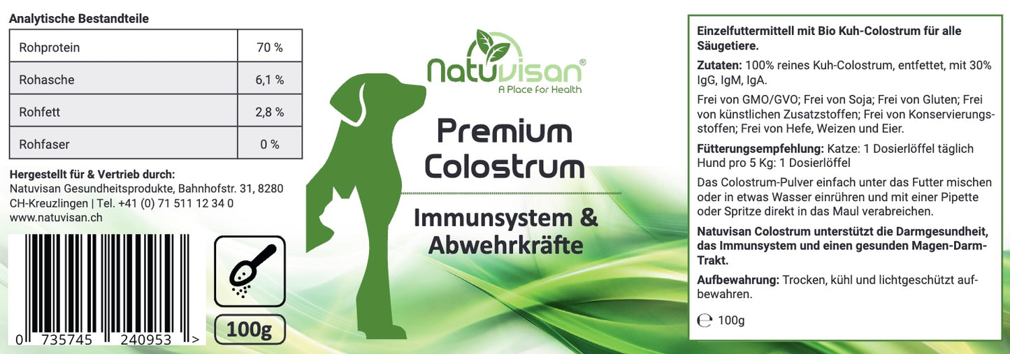 Premium COLOSTRUM 30% IgG - für Tiere - 100g Pulver