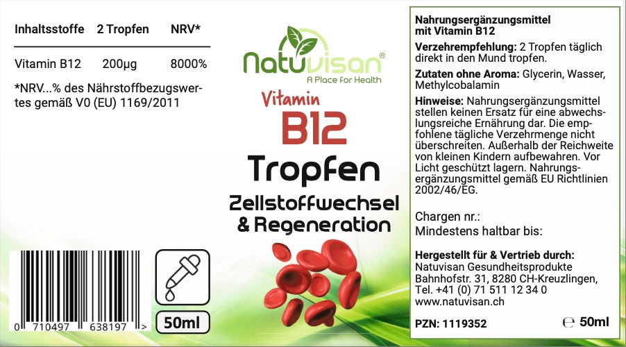 Vitamin B12 bioaktiv Zellstoffwechsel & Regeneration vegan - 50 ml