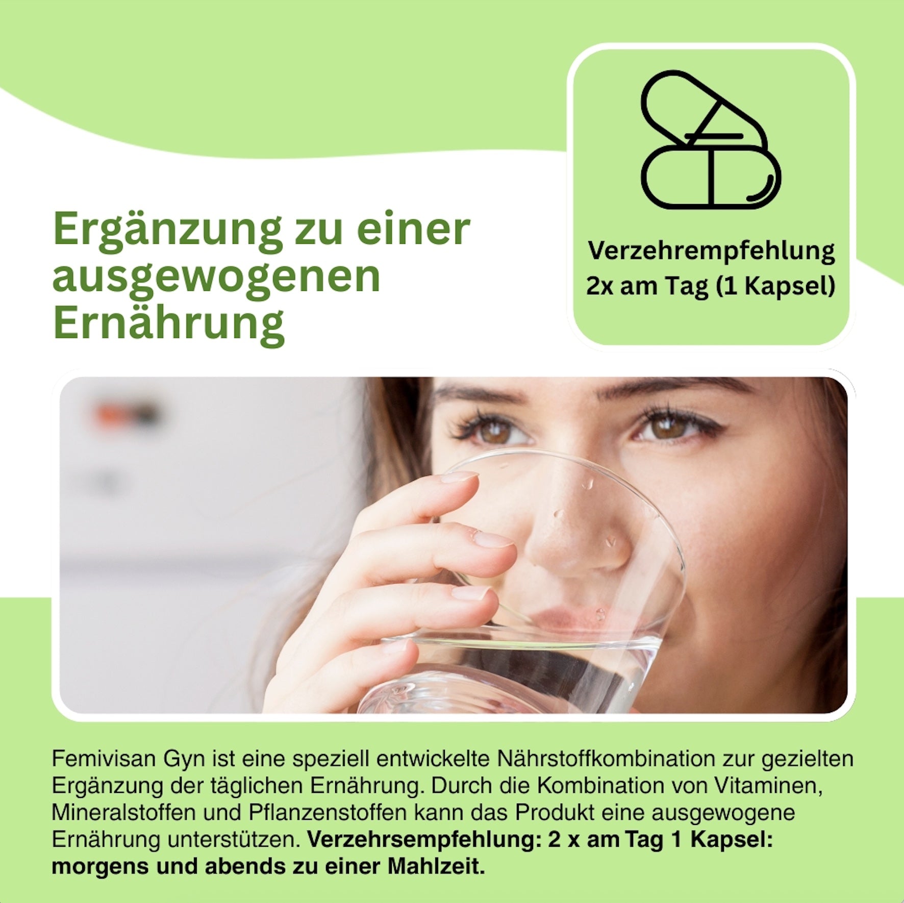 Femivisan Gyn mit Vitaminen und Mineralstoffen für Fettstoffwechsel, Zellteilung und Energieproduktion – inklusive B-Vitamine, Mangan, Zink.