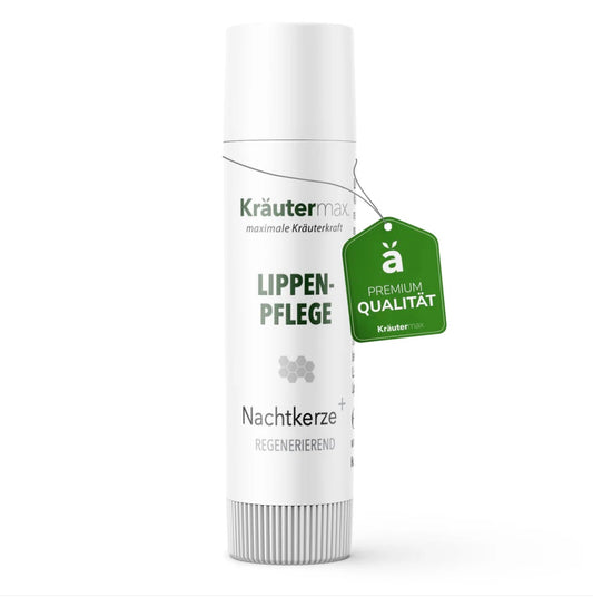 Lippenpflegestift Nachtkerze Plus von Kräutermax – natürliche Lippenpflege mit Nachtkerzenöl, Olivenöl, Bienenwachs & Kakaobutter. Schützt vor Austrocknung, beruhigt spröde Lippen und macht sie wieder weich und geschmeidig.