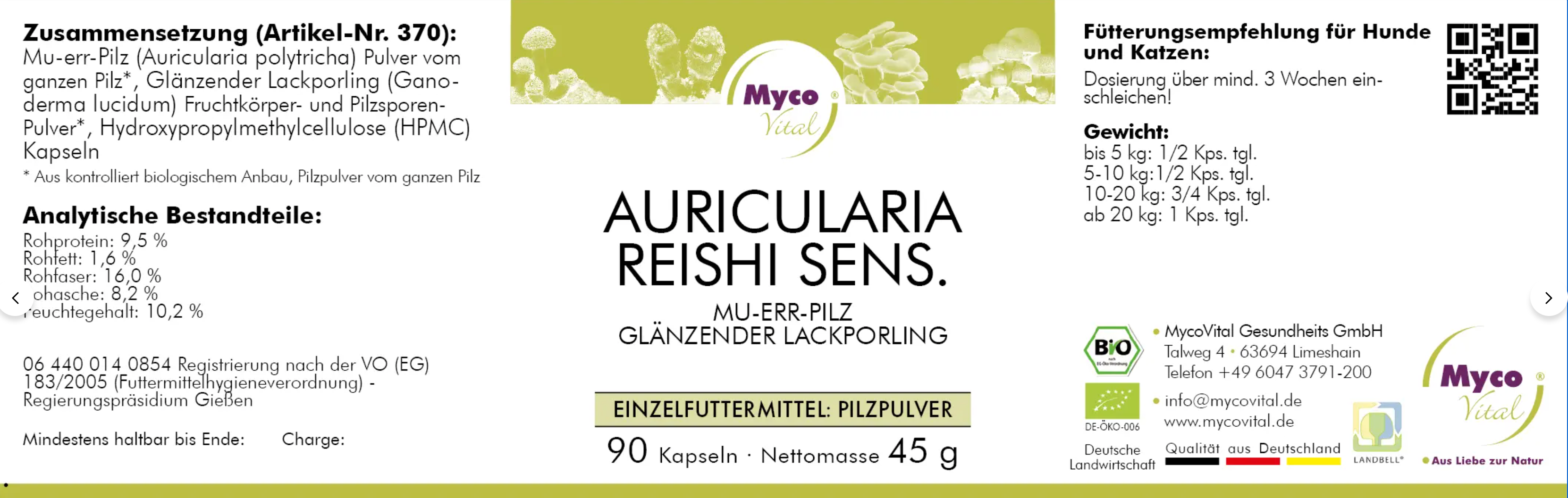 Bio-Pilzpulver aus Auricularia polytricha und Ganoderma lucidum, schonend verarbeitet in Deutschland
