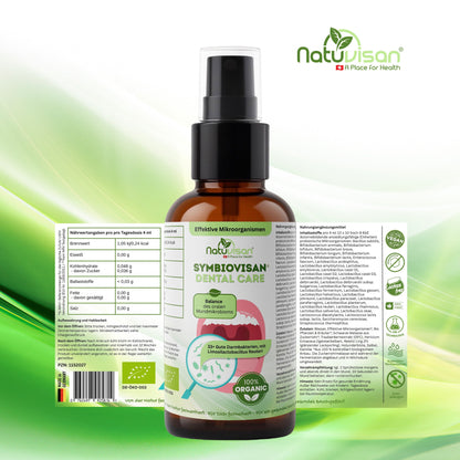 NATUVISAN Symbiovisan® Dental Care – Fermentspray mit probiotischen Mikroorganismen, Salbei & Kamille zur Pflege des Mundmikrobioms & Zahnfleischbalance.
