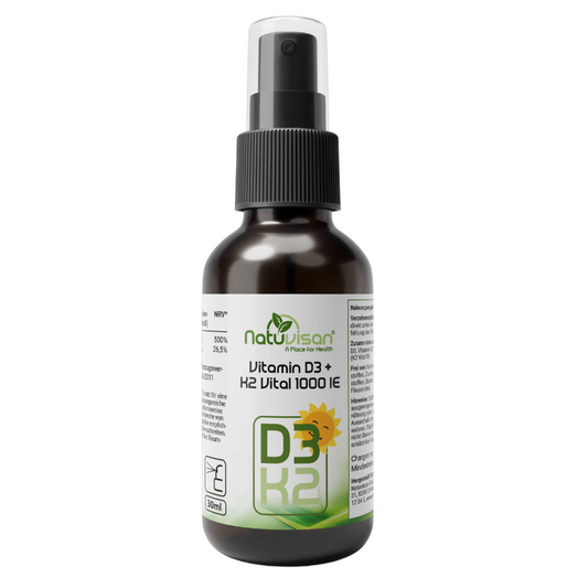 Vitamin D3 + bioaktivem K2 MK7 all trans Vital® Premium Qualität - 1000 IE  - 30 ml Spray