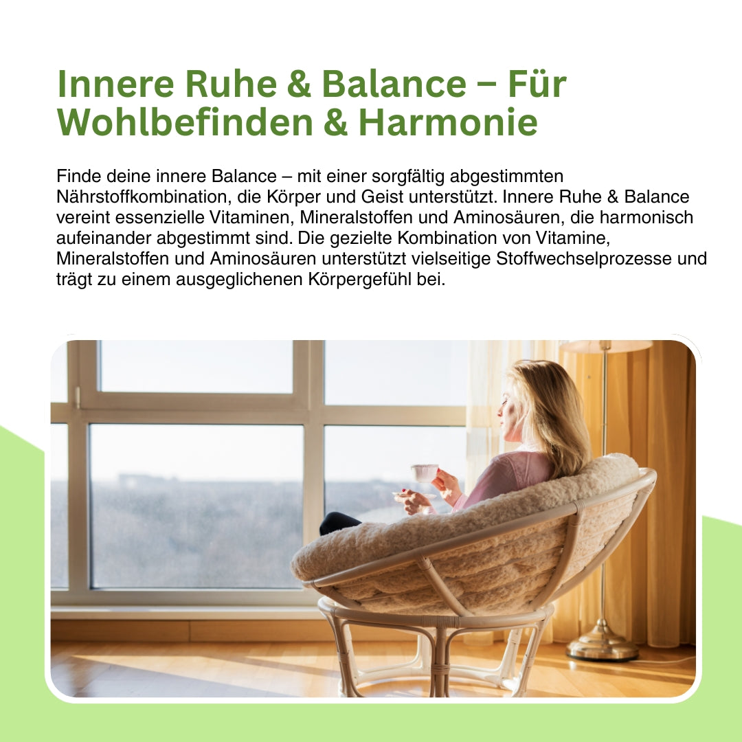 Abbildung mit Siegeln: vegan, gentechnikfrei, tierversuchsfrei – Natuvisan Innere Ruhe & Balance bietet eine pflanzliche, laborgeprüfte Rezeptur ohne künstliche Zusatzstoffe für ein bewusstes Lebensgefühl.
