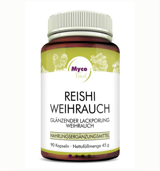 Weihrauch & Reishi Kapseln von NATUVISAN – Bio Reishi und Boswellia in pflanzlichen Premium Kapseln
