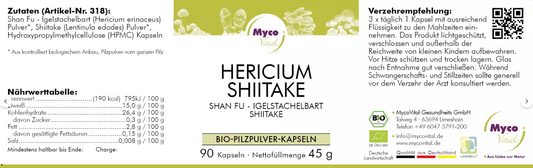 Bio Hericium und Shiitake Pilze – naturbelassene Vitalpilze für hochwertige Nahrungsergänzung in Premiumqualität
