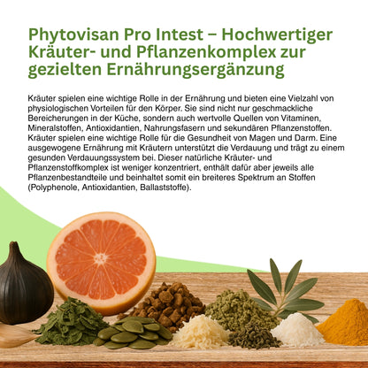Kräutermischung mit bioaktiven Pflanzenstoffen wie Thymoquinon, Carvacrol, Laurinsäure und Quercetin – natürliche Bestandteile aus Schwarzkümmel, Oregano, Kokosnuss und Grapefruitkern zur gezielten Ergänzung einer vitalstoffreichen Ernährung.