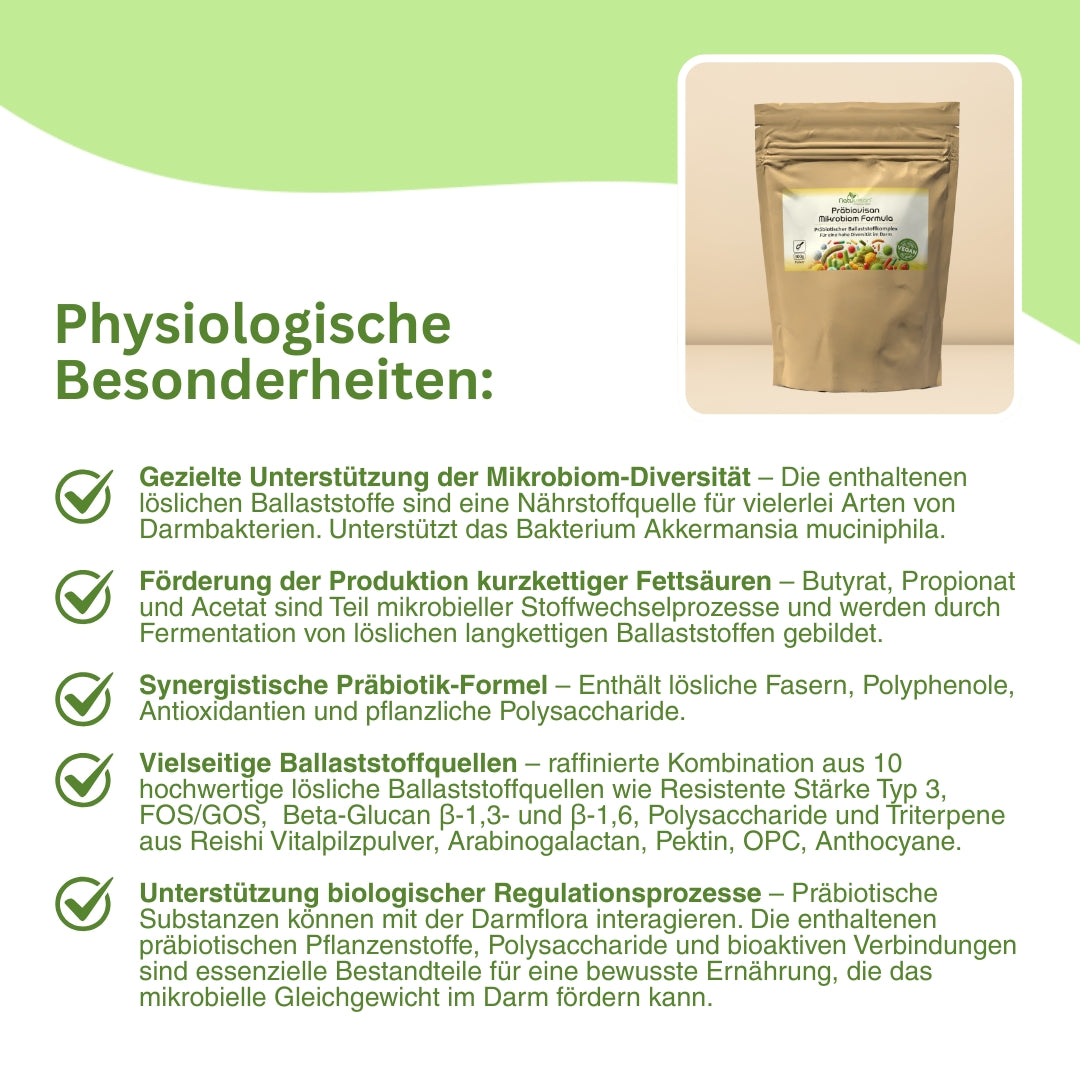 Visualisierung der Fermentation löslicher Ballaststoffe im Dickdarm zur Bildung von Butyrat, Acetat und Propionat – kurzkettige Fettsäuren, die als Energiequelle für Darmzellen dienen und zur Immunregulation beitragen.