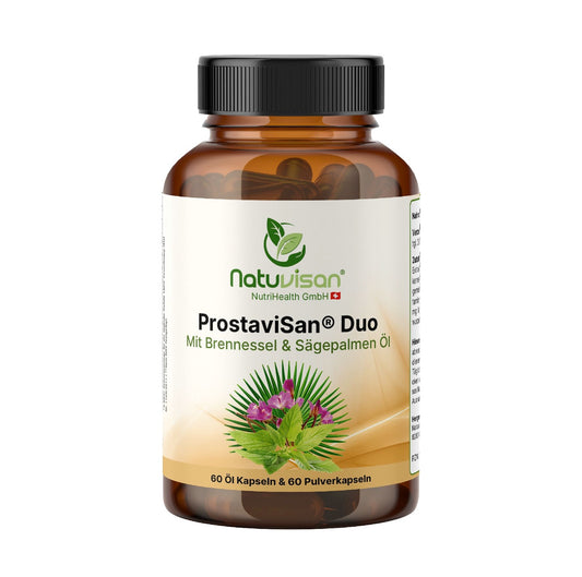 ProstaviSan® Nährstoffkomplex mit Pflanzenextrakten, Phytosterolen, Vitamin E, Zink, Selen und Aminosäuren in Kapselform