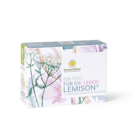 Flasche SonnenMoor Lemison Kräuterauszug – 100 ml in einer praktischen Flasche, die eine Kräutermischung zur Unterstützung des Immunsystems und der natürlichen Entgiftung zeigt.