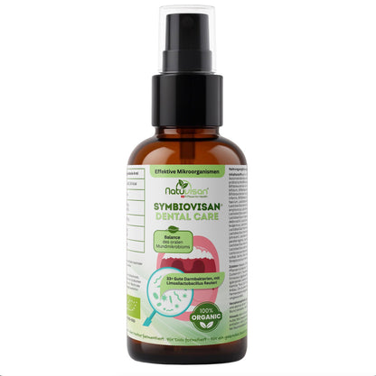 Symbiovisan® Dental Care – natürlich fermentiertes Mundpflege-Elixier mit 33 Mikroorganismen & Bio-Kräutern für Balance & Frische im Mundmikrobiom.
