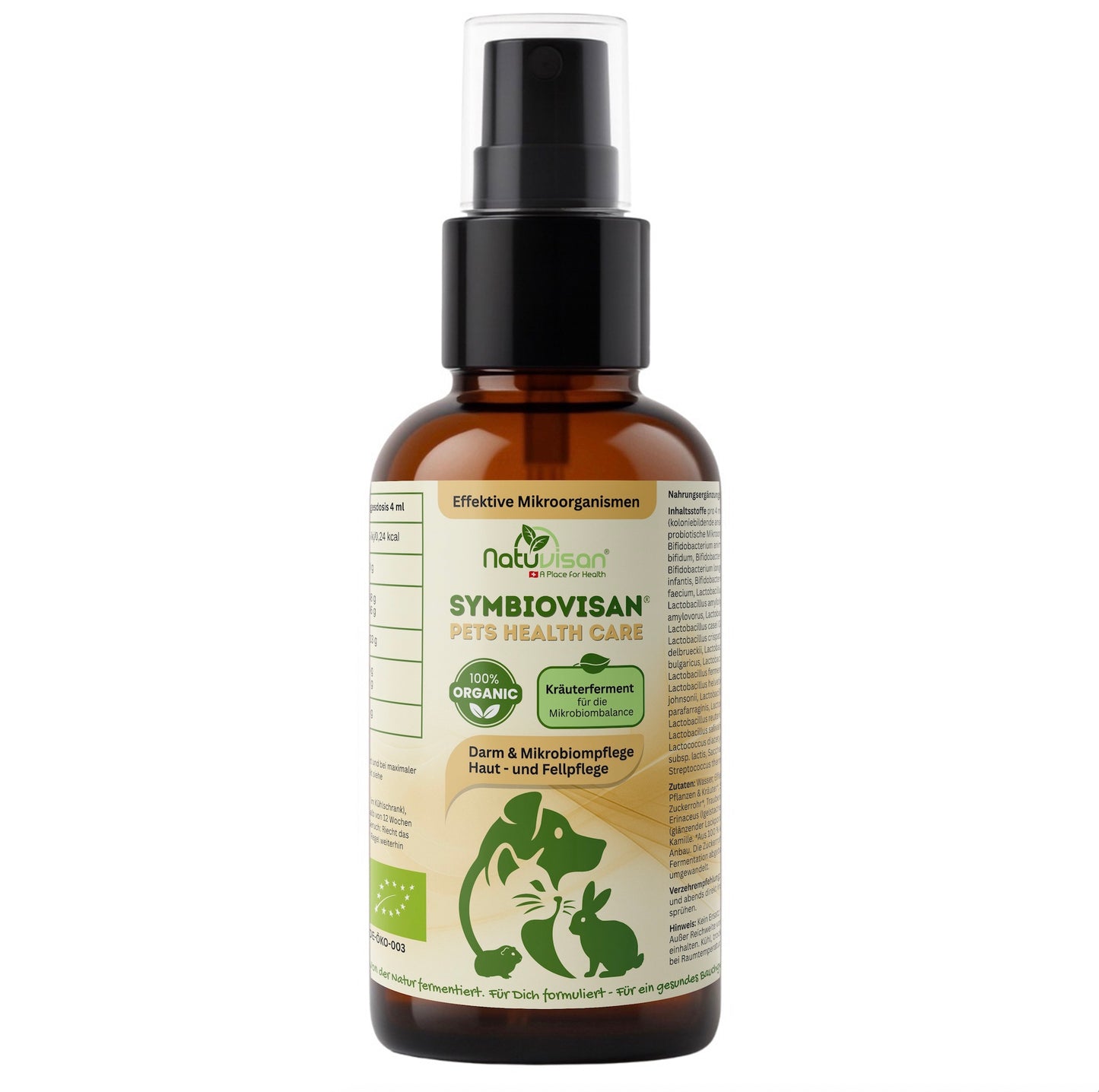 Symbiovisan® Pets Health Care – natürlich fermentiertes Mikroorganismen-Elixier für Hunde & Katzen zur Unterstützung von Darmflora, Verdauung & Fellgesundheit.
