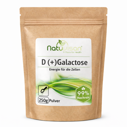 D-Galaktose als bioverfügbarer Monosaccharid-Baustein mit zentraler Rolle im zellulären Energiestoffwechsel und in der ernährungsmedizinischen Regulation physiologischer Prozesse.