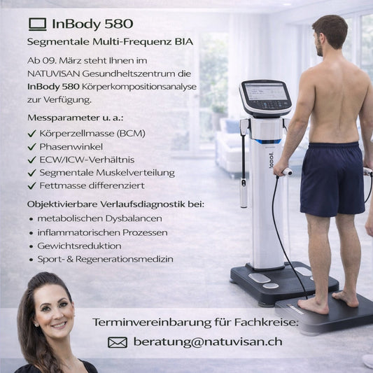 InBody 580 Körperanalyse im Gesundheitszentrum zur Messung von Körperfett, Muskelmasse und Stoffwechsel