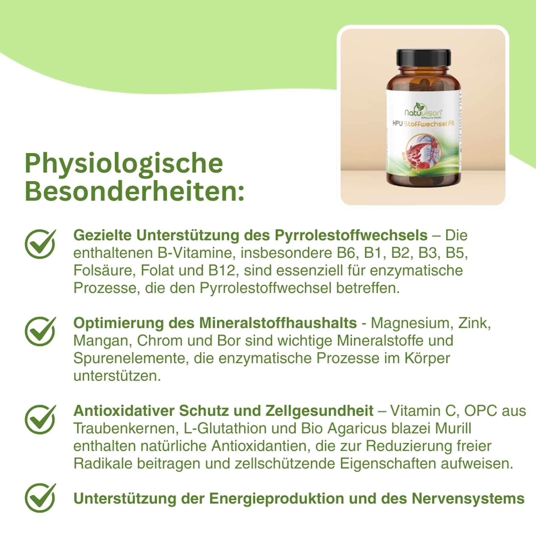 Inhaltsstoffe HPU Stoffwechsel Fit Aktiv mit Pflanzenstoffen