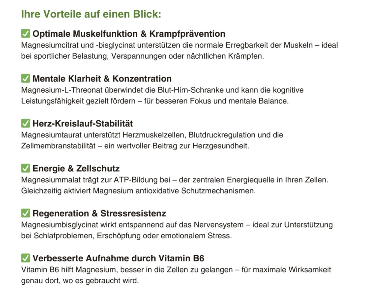 Magnesium Vital Performance Nahrungsergänzung