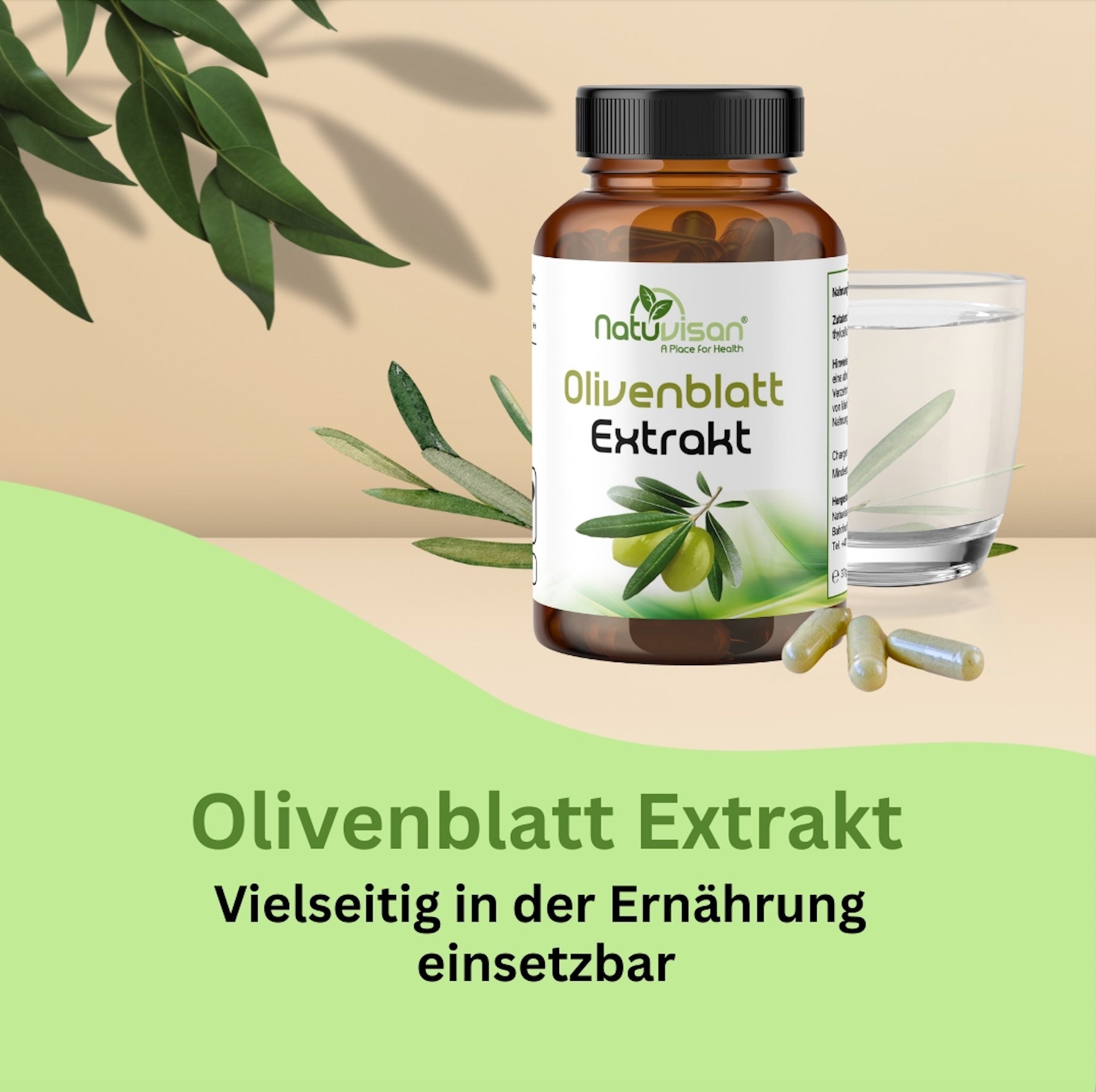 Olivenblatt Extrakt Kapseln aus natürlichen Pflanzenstoffen