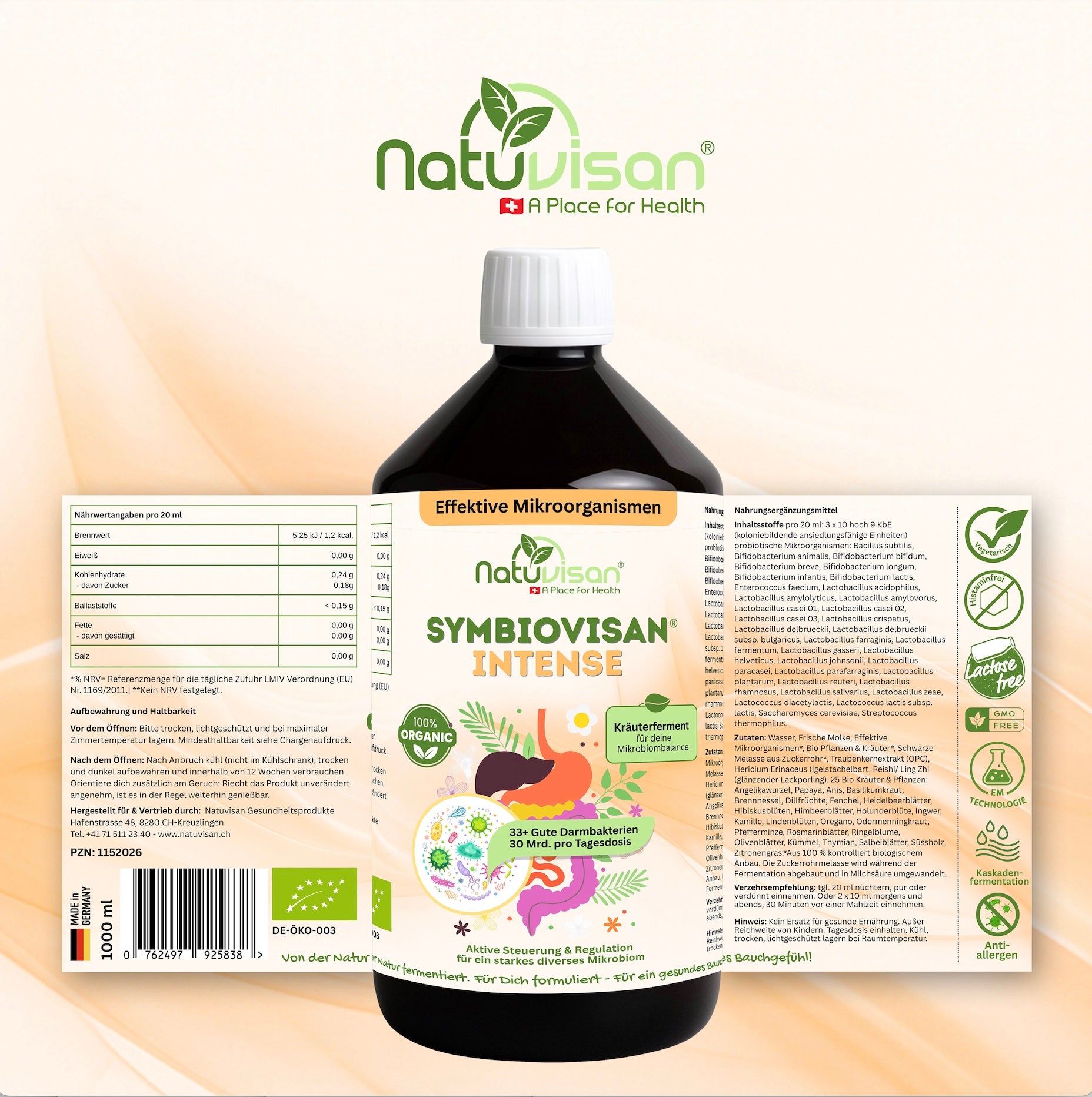 Symbiovisan Intense fermentiertes Mikrobiom Elixier mit Bio Kräutern