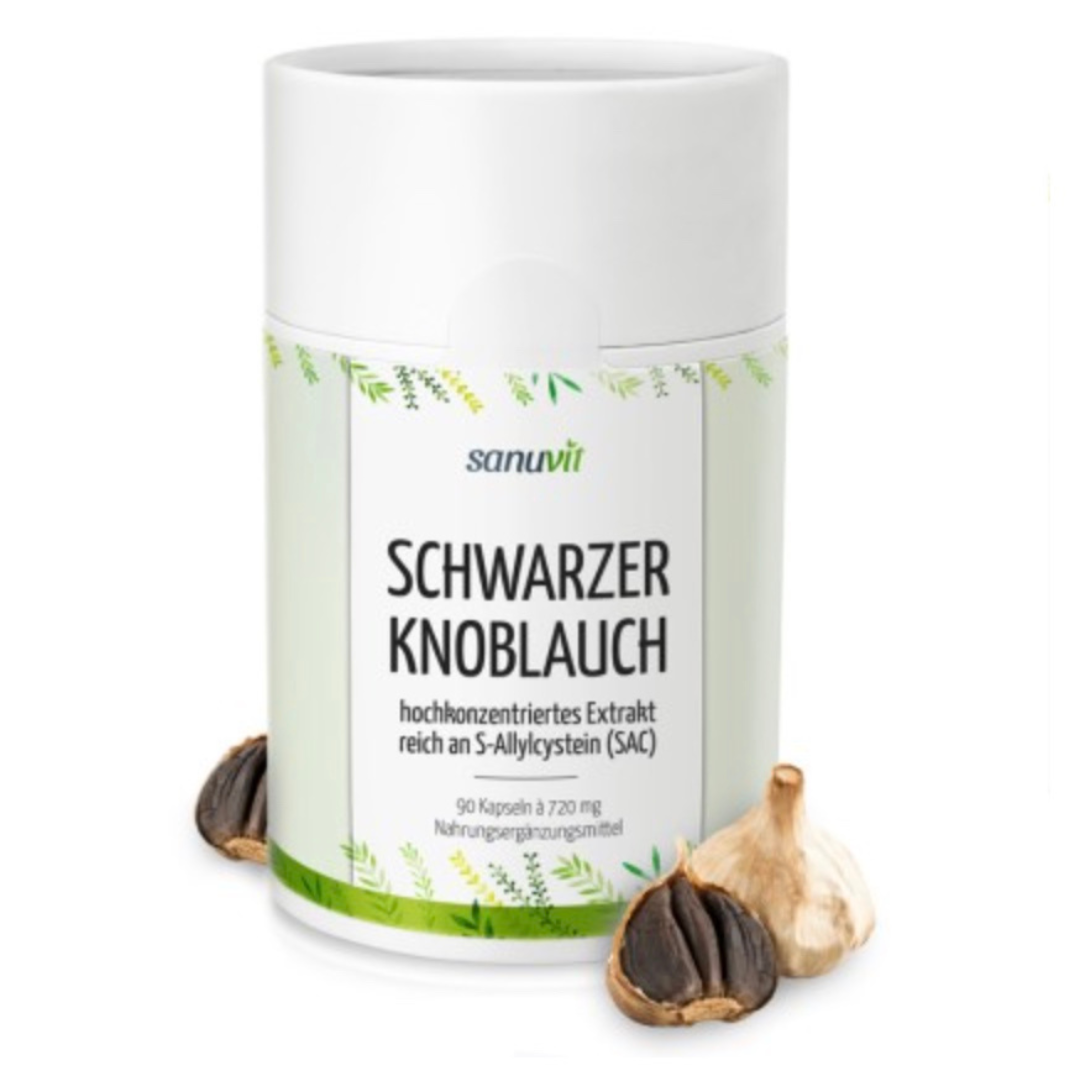 Schwarzer Knoblauch Extrakt fermentiert 600 mg  - 90 KapselnSchwarzer Knoblauch ist eine wunderbare Ergänzung für eine gesunde Ernährung. Die spezielle Art der Fermentation, die zur Herstellung von schwarzem Knoblauch verwend